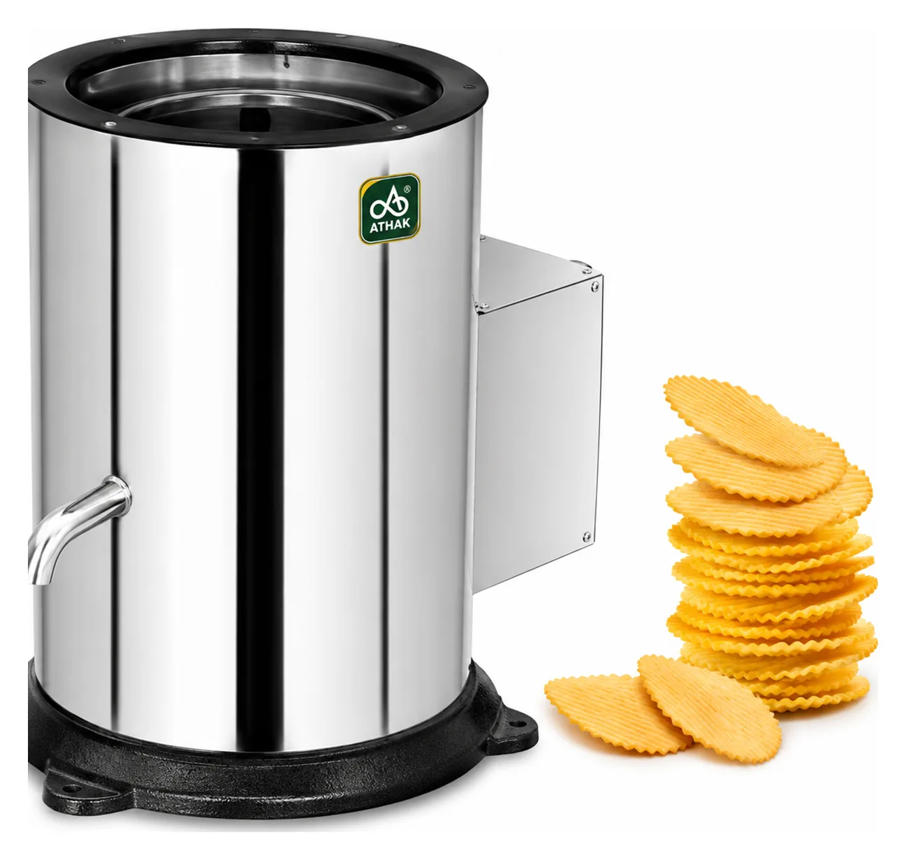 ATHAK Dryer Machine (Regular) with cylindrical stainless steel spin bowl and side discharge chute